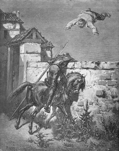 Sancho jeté dans une couverture, de 